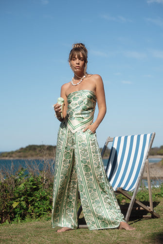 By The Seashore Silk Scarf Pistachio