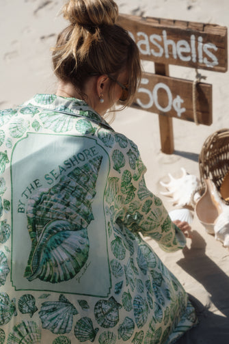 By The Seashore Silk Blouse Pistachio