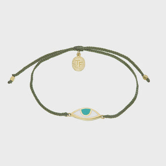Eye of Protection Bracelet Olive Green Gold