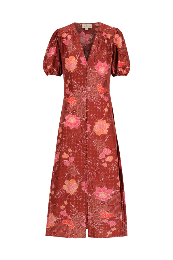 Olivia Dress Bloom Burgundy