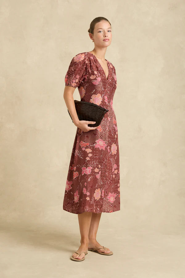 Olivia Dress Bloom Burgundy
