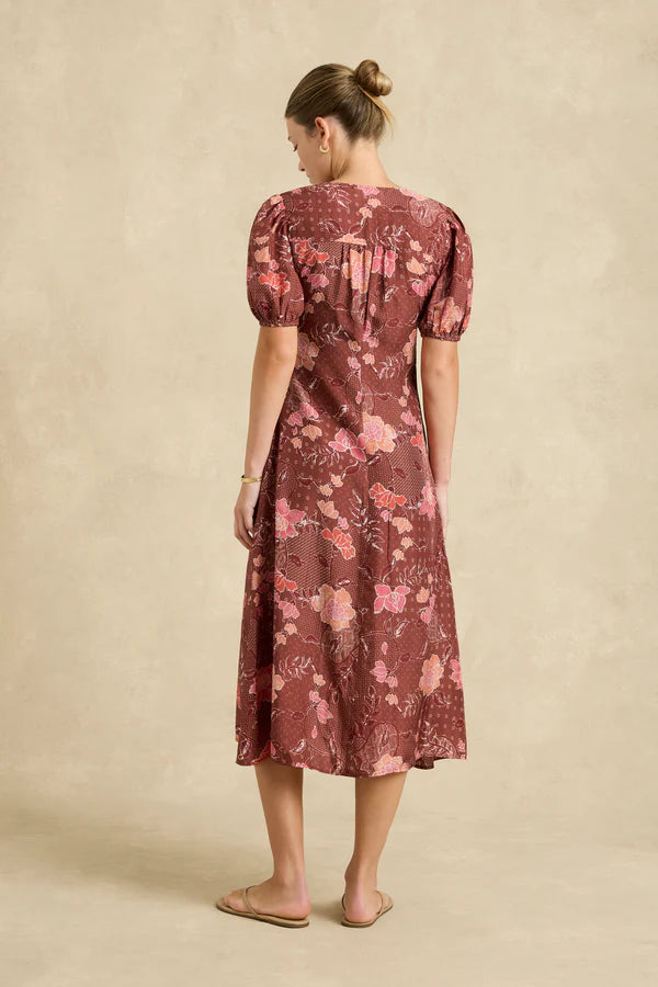 Olivia Dress Bloom Burgundy