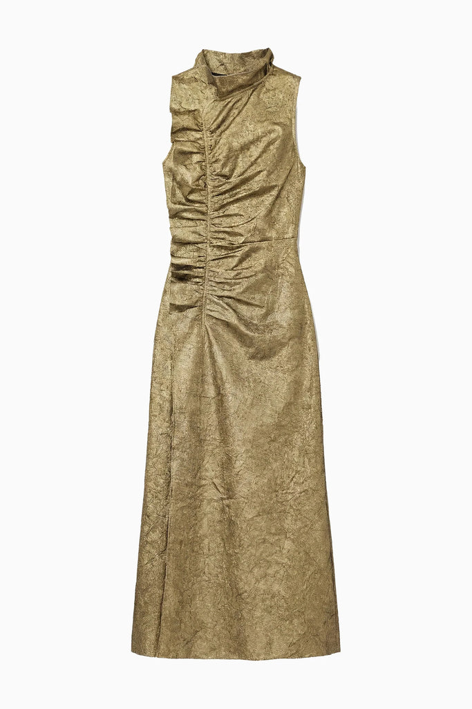 Demetria Taffeta Dress Light Gold