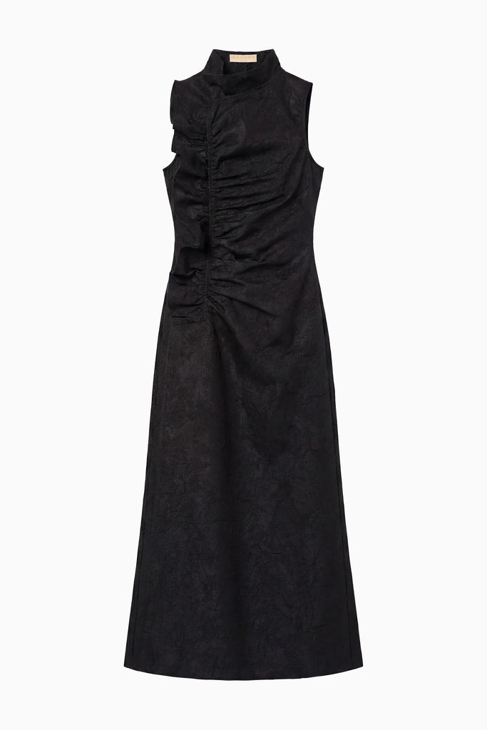 Demetria Taffeta Dress Obsidian