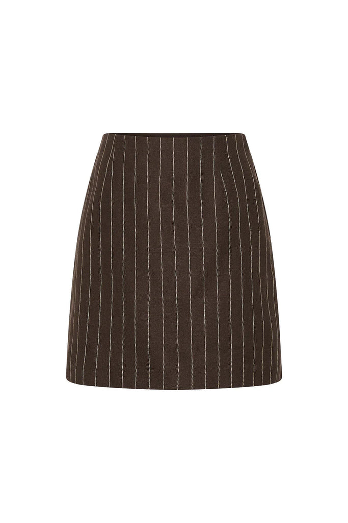 Alice Skirt Chocolate Pinstripe