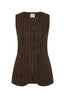Emma Vest Chocolate Pinstripe