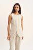 Emma Vest Cream Pinstripe