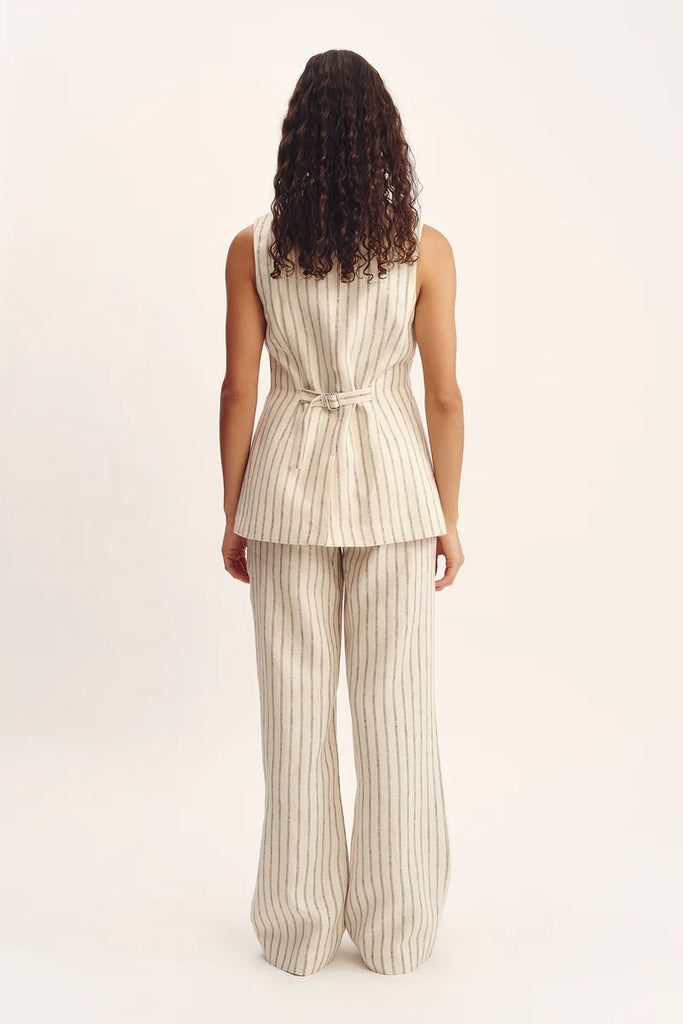 Emma Vest Cream Pinstripe