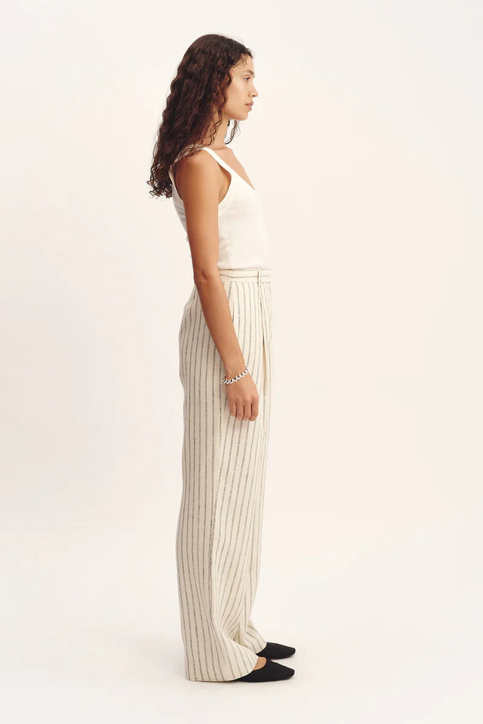 Mackenzie Trouser Cream Pinstripe