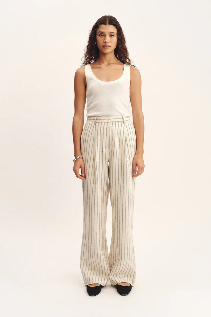 Mackenzie Trouser Cream Pinstripe