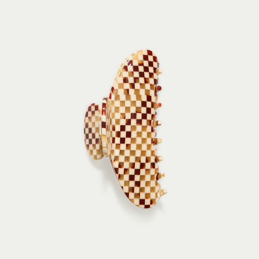 Grande Claw Clip Gingerbread Checkers