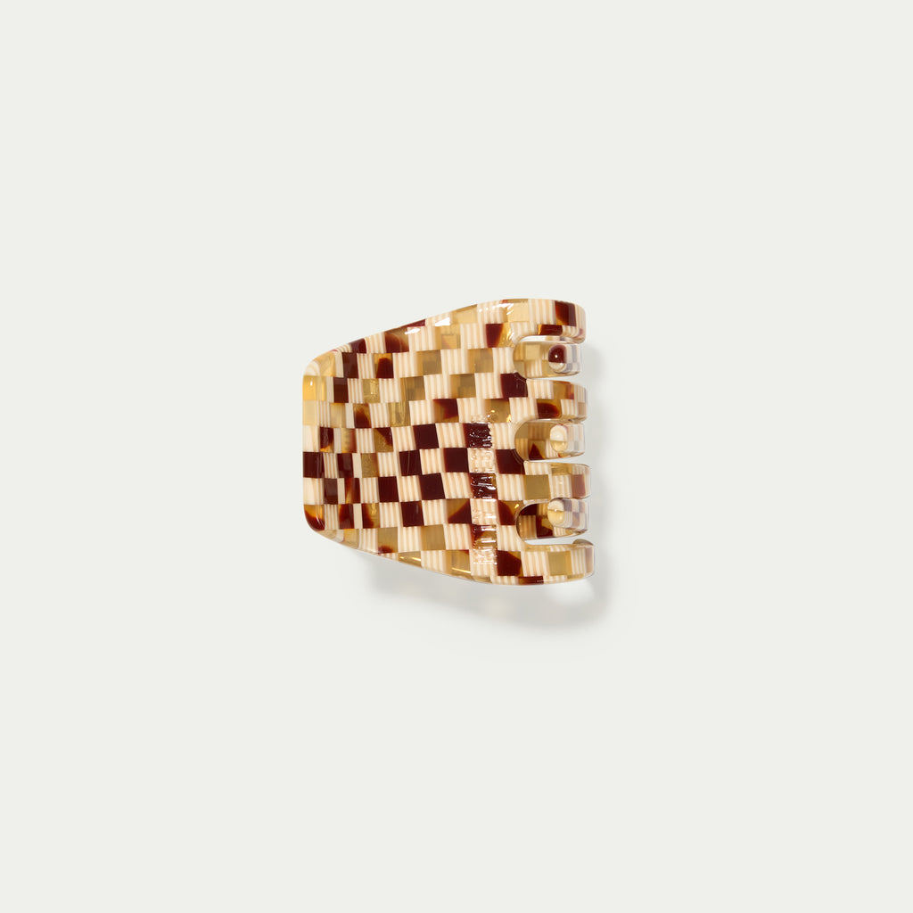 Petite Claw Clip Gingerbread Checkers