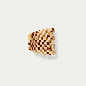 Petite Claw Clip Gingerbread Checkers