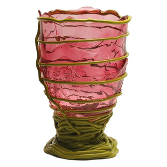 Pompitu II Vase L Light Fuchsia Matt Dust Green