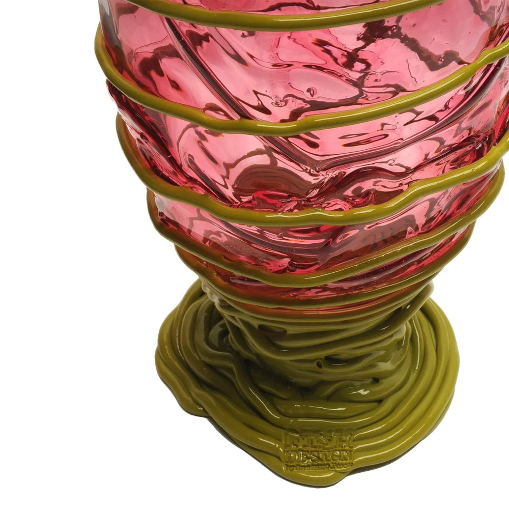 Pompitu II Vase L Light Fuchsia Matt Dust Green