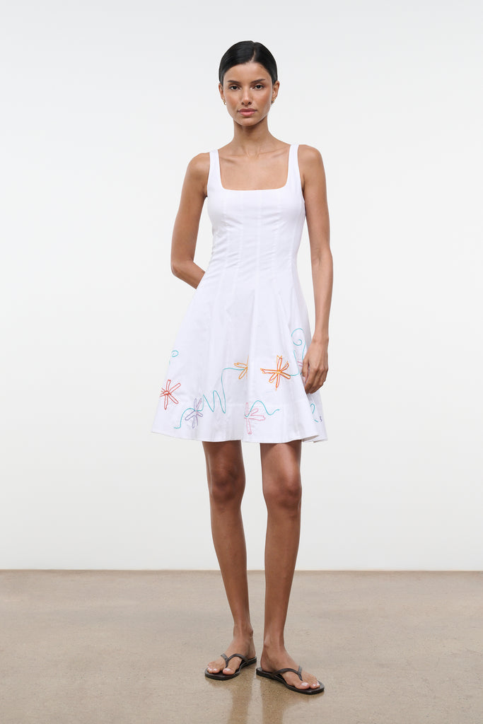 Wells Mini Dress White Embroidery