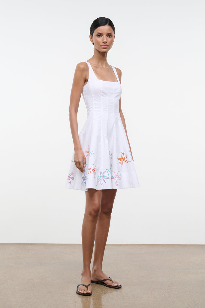 Wells Mini Dress White Embroidery