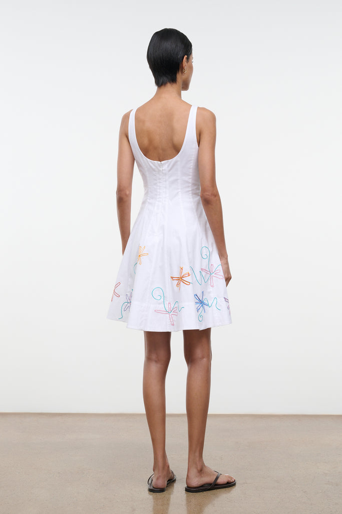 Wells Mini Dress White Embroidery