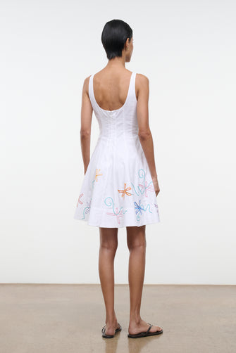 Wells Mini Dress White Embroidery