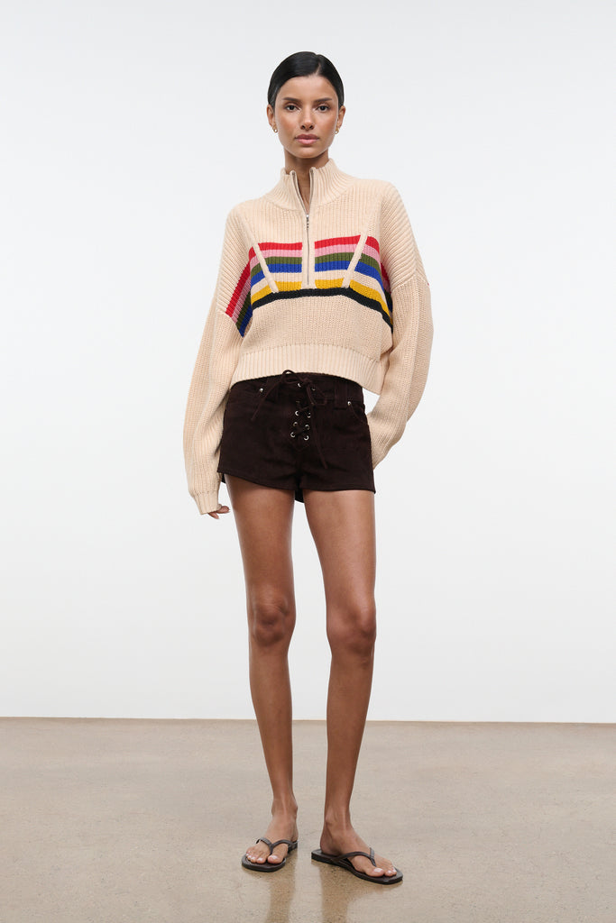 Cropped Hampton Sweater Artist Stripe