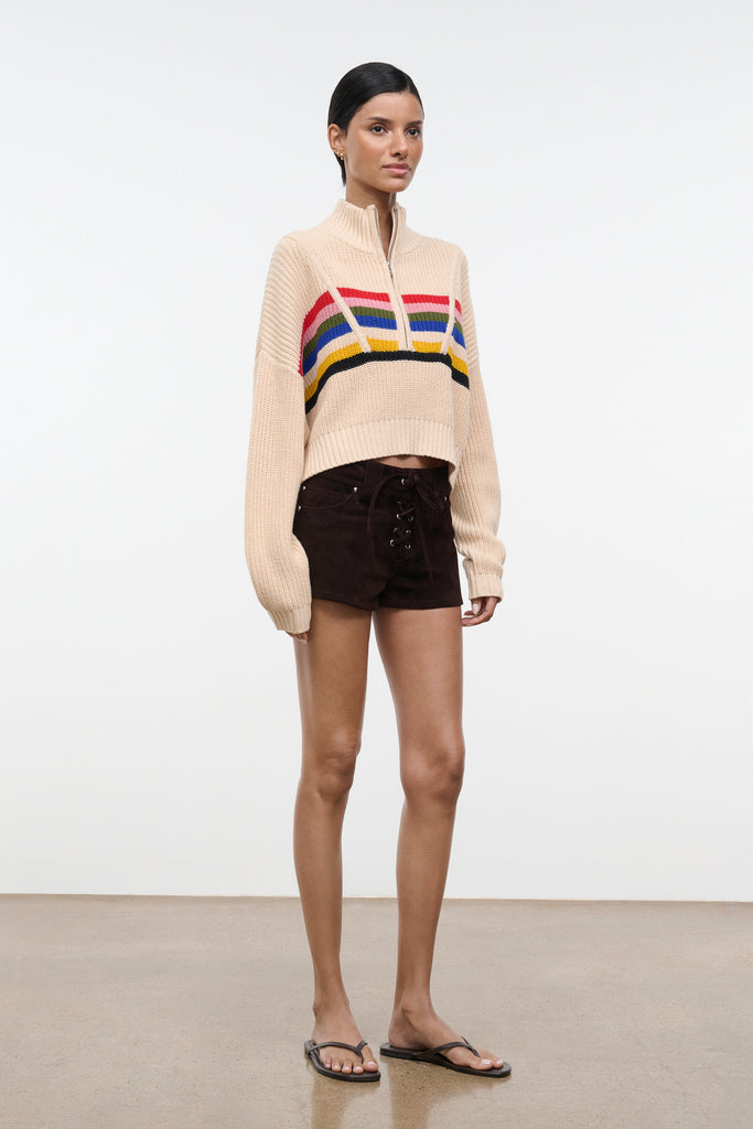 Cropped Hampton Sweater Artist Stripe