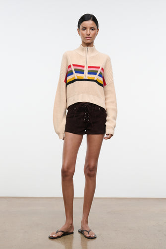 Cropped Hampton Sweater Artist Stripe