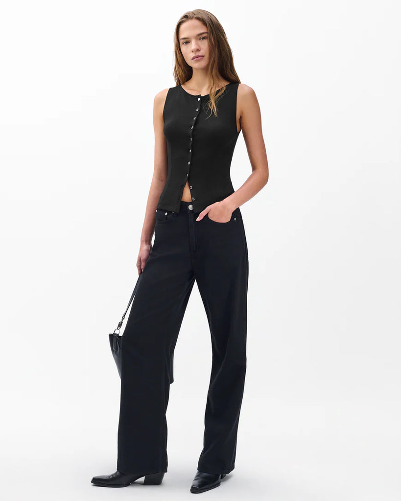 Knit Boatneck Tank Black