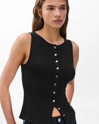 Knit Boatneck Tank Black