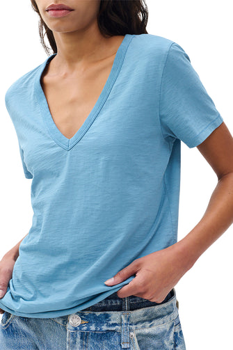 The Slub Vee Fog Blue