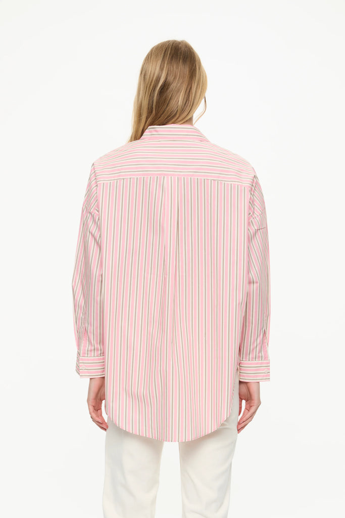 Mara Oversized Stripe Shirt Musk Cocoa