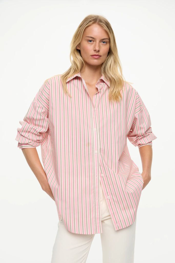 Mara Oversized Stripe Shirt Musk Cocoa