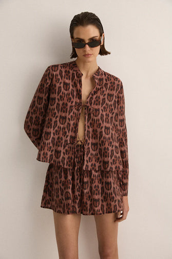 Relaxed Short Sunset Leopard