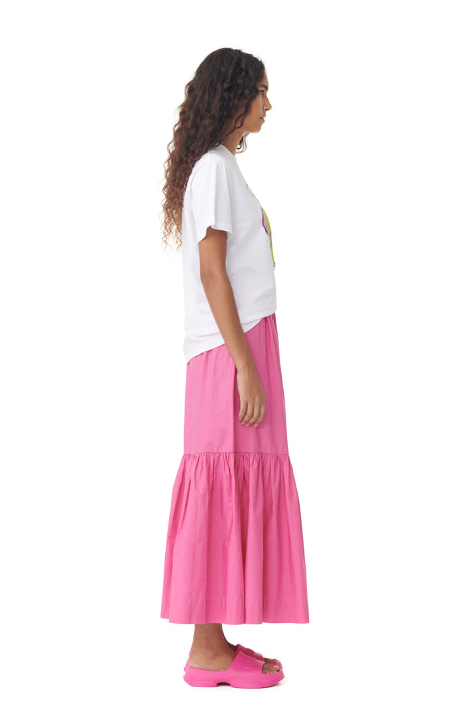 Cotton Poplin Midi Skirt