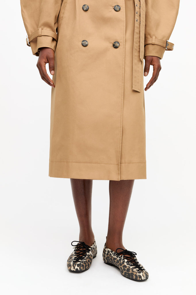 Eyelets Lace Up Ballerina Denim Print