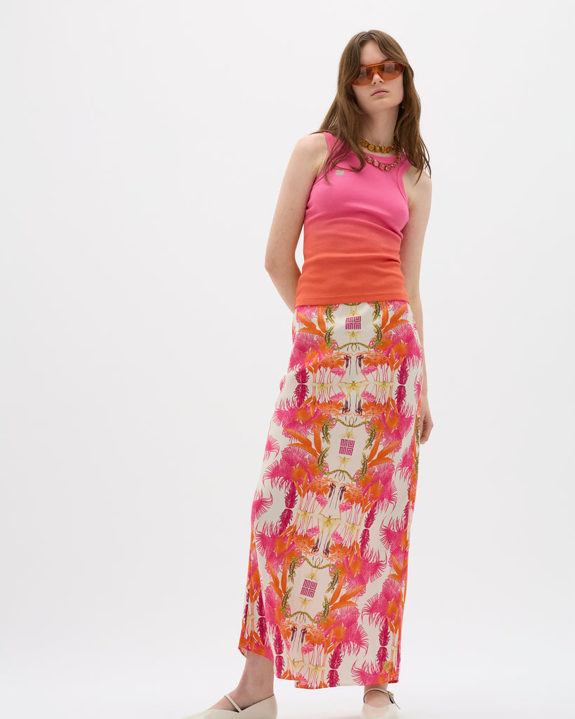 Yin Ribbed Singlet Sunrise