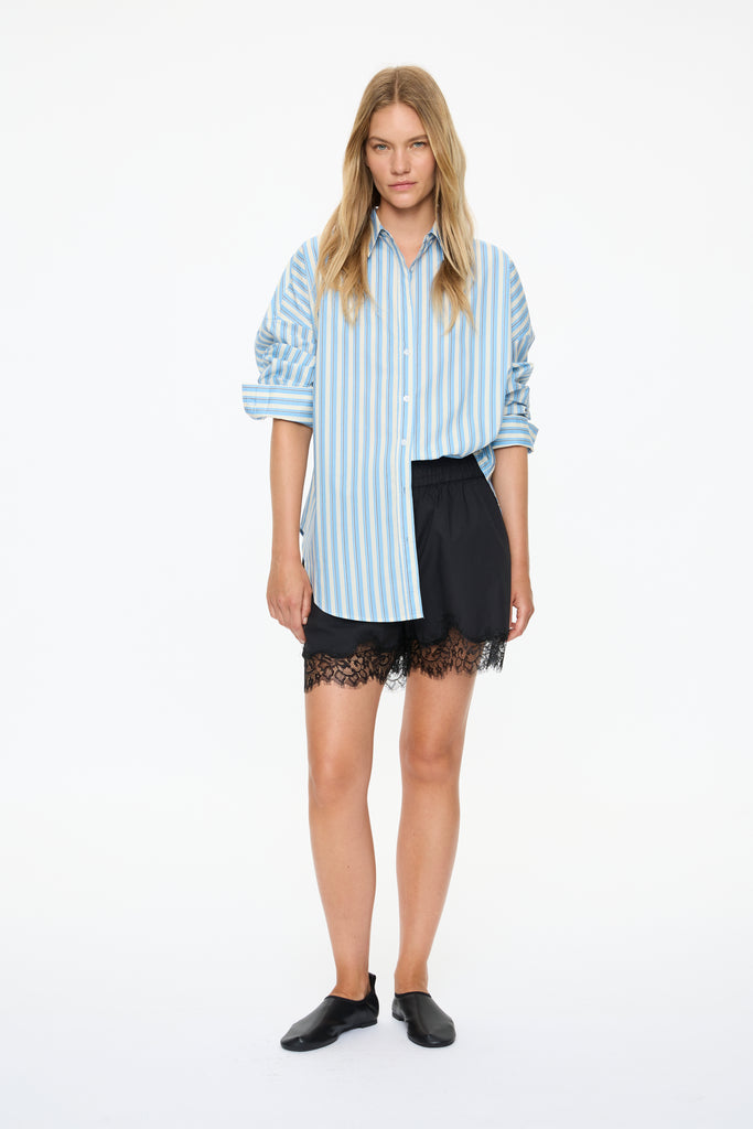 Mara Long Sleeve Shirt Sky Navy White