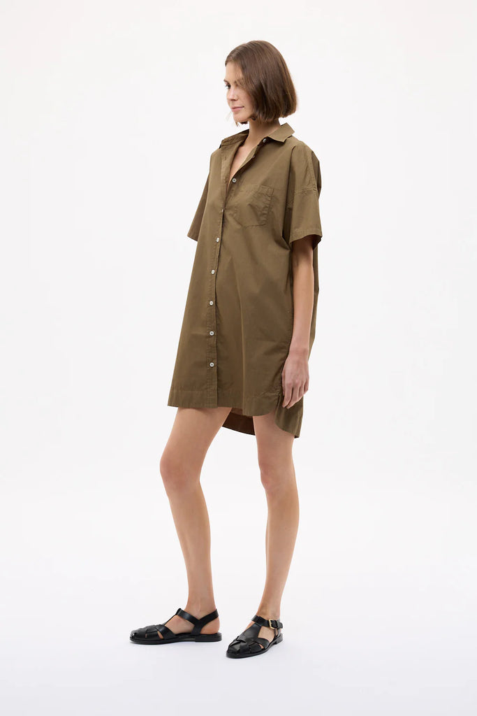 Chiara Short Sleeve Mini Dress Dark Olive