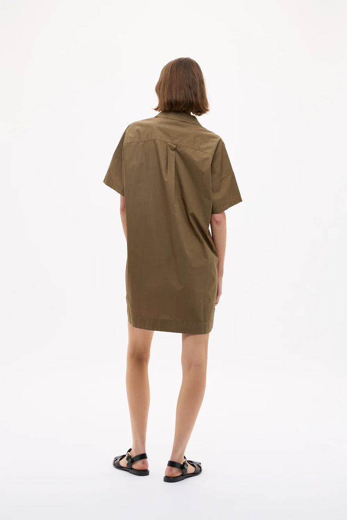 Chiara Short Sleeve Mini Dress Dark Olive