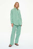 Mara Oversized Stripe Shirt Green Hills White Navy
