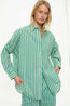 Mara Oversized Stripe Shirt Green Hills White Navy