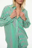 Mara Oversized Stripe Shirt Green Hills White Navy