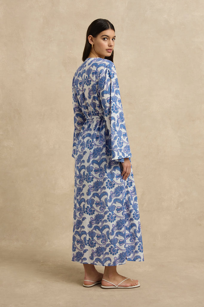 Sanya Robe Brocade Azul