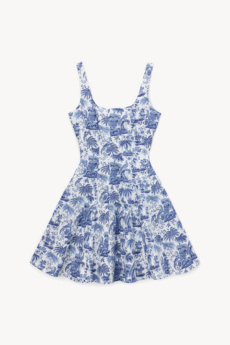 Wells Mini Dress Blue Toile