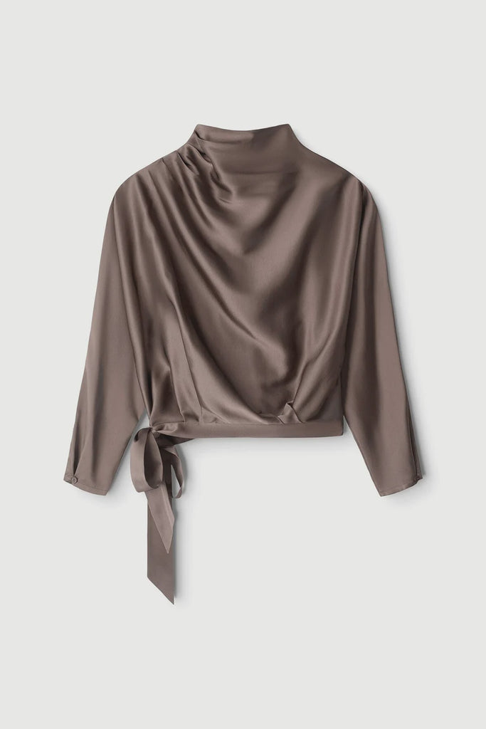 Phoebe Silk Top Truffle