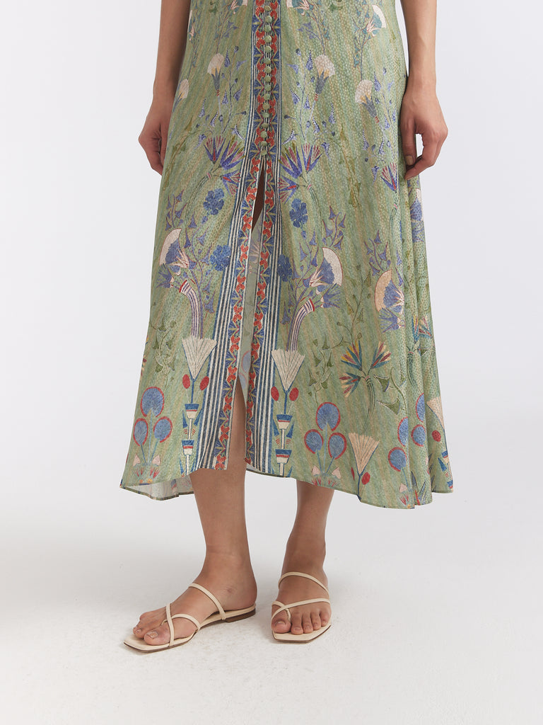 Lea Long Dress Papyrus Border