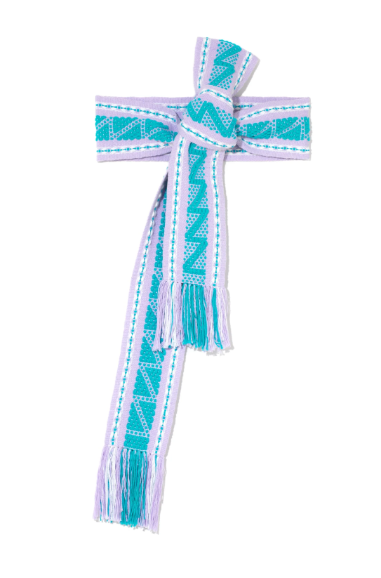 Handwoven Belt Lilac Mint White