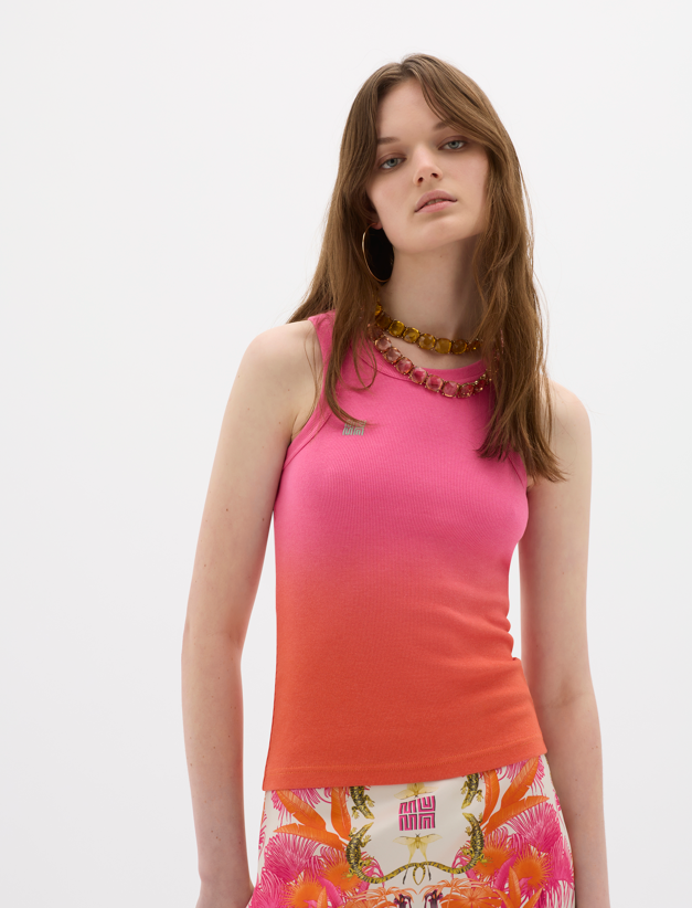 Yin Ribbed Singlet Sunrise