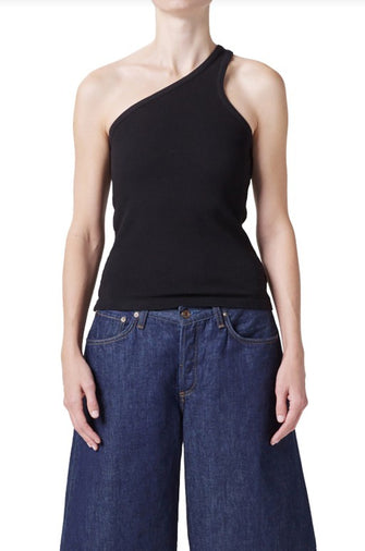 Verica One Shoulder Tank Black