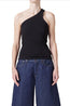 Verica One Shoulder Tank Black
