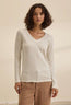 Blaire V Neck Long Sleeve Tee Coconut